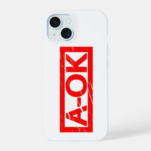 A-OK Stempel iPhone 15 Case (Achterkant)