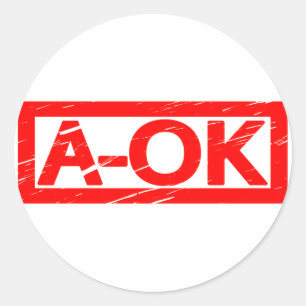 A-OK Stempel Ronde Sticker