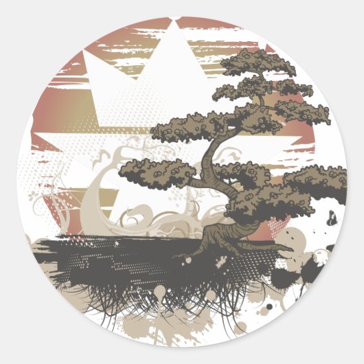  A.Oke Bonsai Ronde Sticker (Voorkant)