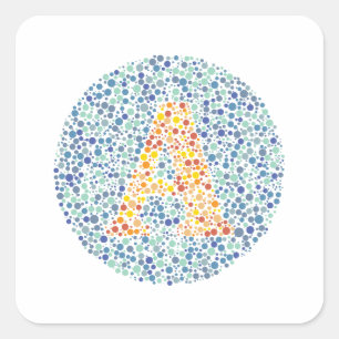 "A" Oogtestbrief Vierkante Sticker