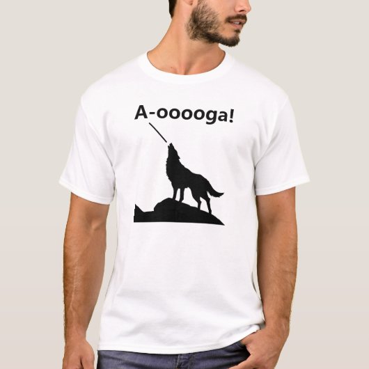 "A-OOOOOOGA!" Wolf Grappig T-shirt (Voorkant)