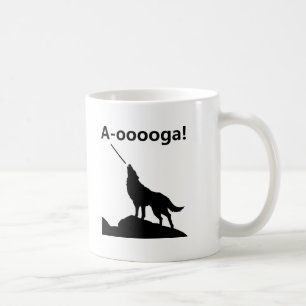 "A-OOOOOOGA!" Wolf Grappige Mok