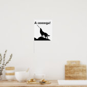 "A-OOOOOOGA!" Wolf Grappige Poster (Keuken)