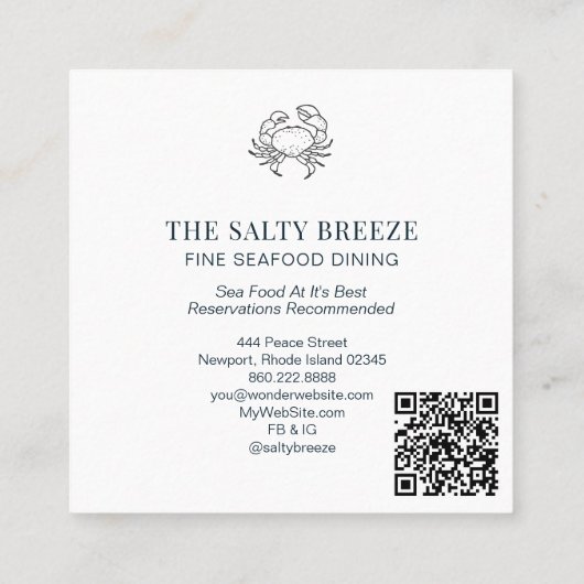 *~*A P13 Healing Beach WAVE Geboorte van Venus 70  Vierkante Visitekaartje (Achterkant)