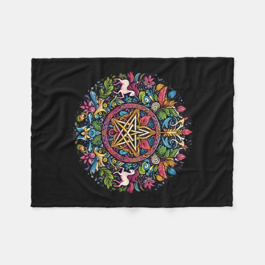 A Pagan Pattern Fleece Deken (Voorkant (Horizontaal))