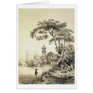 A Pagoda op het kanton Macao-Canton, bord 21 van
