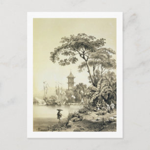A Pagoda op het kanton Macao-Canton, bord 21 van Briefkaart