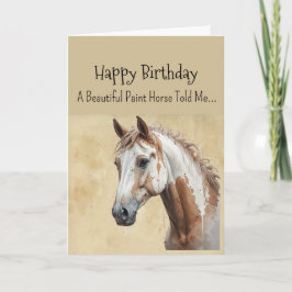 A Paint Horse Personality Birthday  Kaart