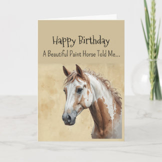 A Paint Horse Personality Birthday  Kaart