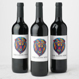 A PAINTED LION Wine Label Wijn Etiket