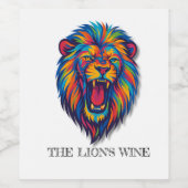 A PAINTED LION   Wine Label  Wijn Etiket (Enkel label)