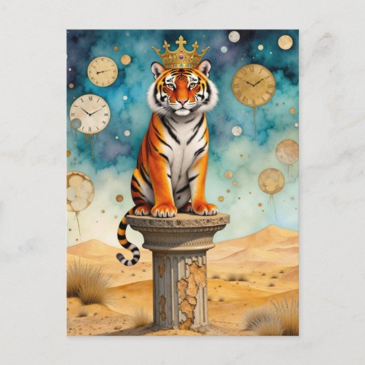 A Painting of a Tiger in a Crown Briefkaart (Voorkant)