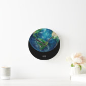 A painting of the earth in a space ronde klok (Huis)