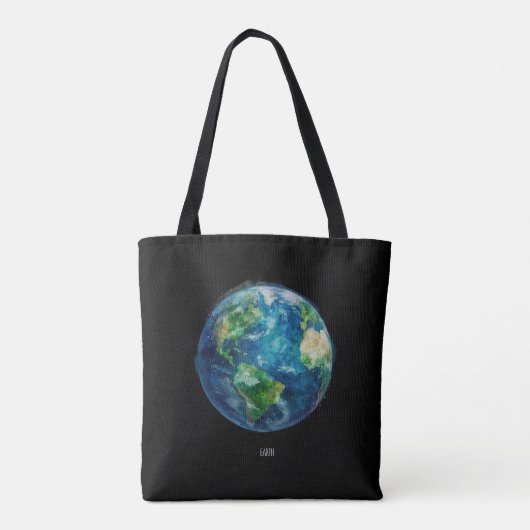 A painting of the earth in a space tote bag (Achterkant)