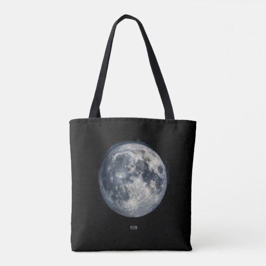 A painting of the moon in a space tote bag (Achterkant)