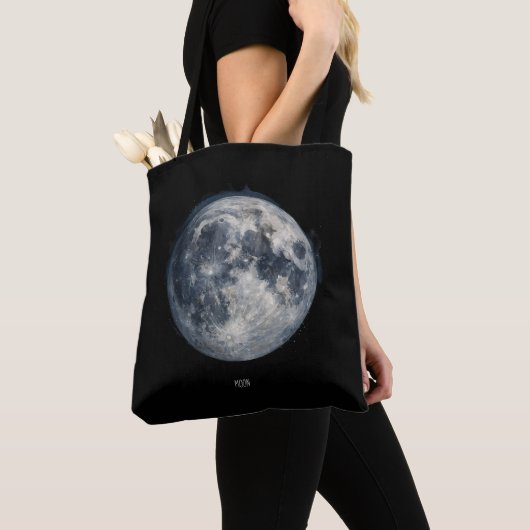 A painting of the moon in a space tote bag (Dichtbij)