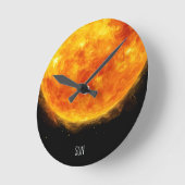 A painting of the sun in a space ronde klok (Hoek)