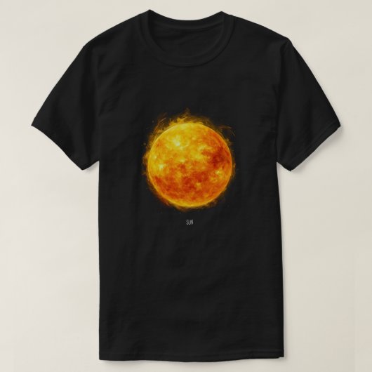 A painting of the sun in a space t-shirt (Design voorkant)