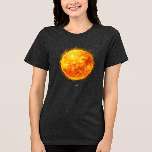 A painting of the sun in a space Tri-Blend shirt (Voorkant)