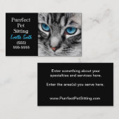 A-PAL - Silver Tabby Kat met blauwe ogen Sluiten Visitekaartje (Voorkant / Achterkant)