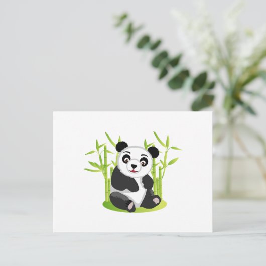 A Panda en zijn Bamboe Briefkaart (Staand voorkant)