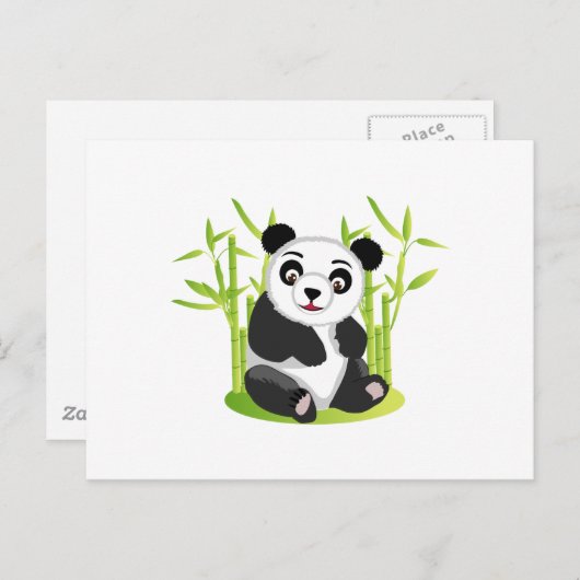 A Panda en zijn Bamboe Briefkaart (Voorkant / Achterkant)
