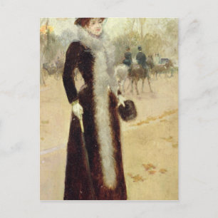 A Parisian Woman in the Bois de Boulogne, c.1899 Briefkaart