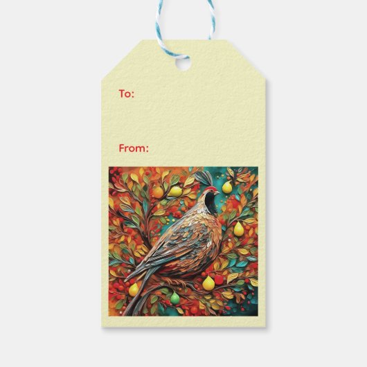 A Partridge In A Pear Tree Cadeaulabel (Achterkant)