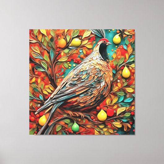 A Partridge In A Pear Tree Canvas Afdruk (Voorkant)