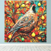 A Partridge In A Pear Tree Canvas Afdruk (Insitu (Houten vloer))