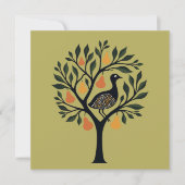 A Partridge In A Pear Tree Cut-Out Stencil Retro 5 Kaart (Voorkant)