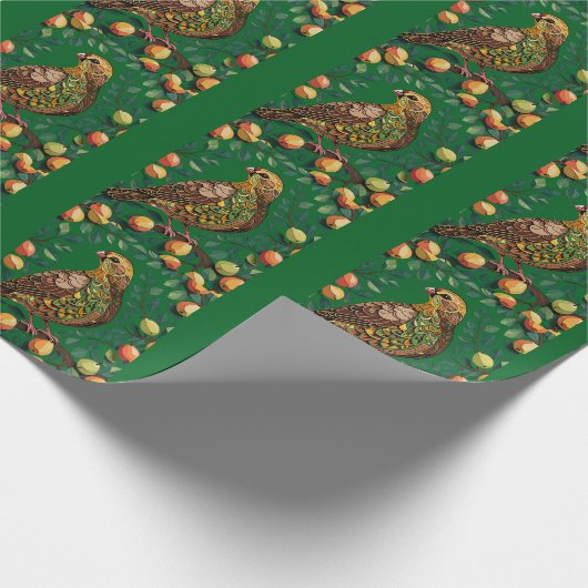 A Partridge In A Pear Tree Cut-Out Stencil-Style Cadeaupapier (Hoek)