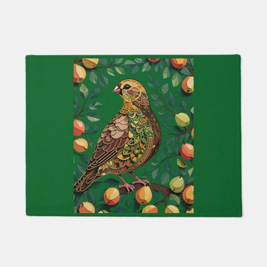 A Partridge In A Pear Tree Cut-Out Stencil-Style Deurmat (Voorkant)