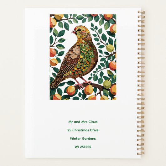 A Partridge In A Pear Tree Cut-Out Stencil-Style Planner (Achterkant)