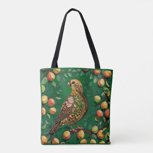 A Partridge In A Pear Tree Cut-Out Stencil-Style Tote Bag (Achterkant)