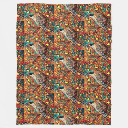 A Partridge In A Pear Tree Fleece Deken (Voorkant)