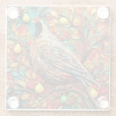 A Partridge In A Pear Tree Glazen Onderzetter (Achterkant)