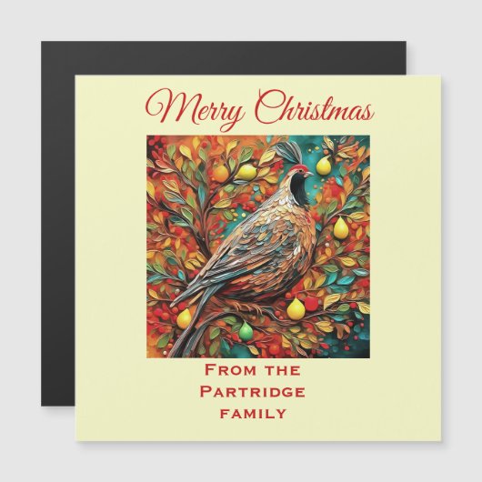 A Partridge In A Pear Tree Magnetische Uitnodiging (Voorkant / Achterkant)