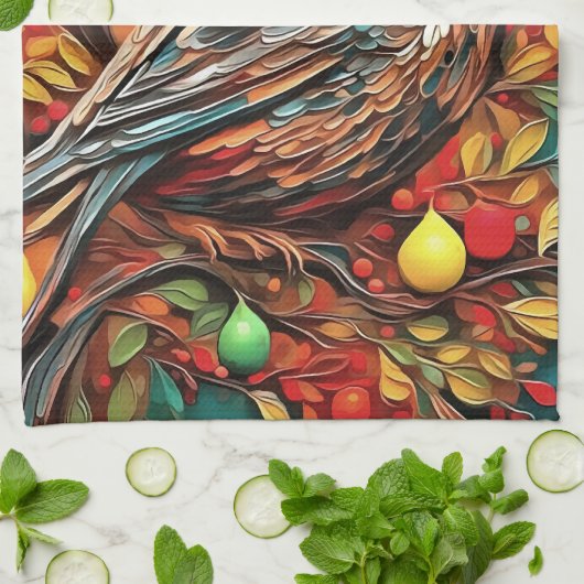 A Partridge In A Pear Tree Theedoek (Gevouwen)