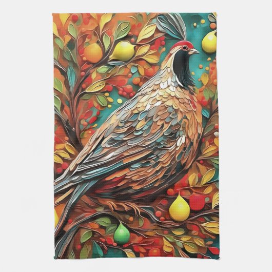 A Partridge In A Pear Tree Theedoek (Verticaal)