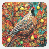 A Partridge In A Pear Tree Vierkante Sticker (Voorkant)