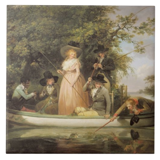 A Party angling (olie op canvas) Tegeltje (Voorkant)