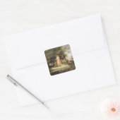 A Party angling (olie op canvas) Vierkante Sticker (Envelop)