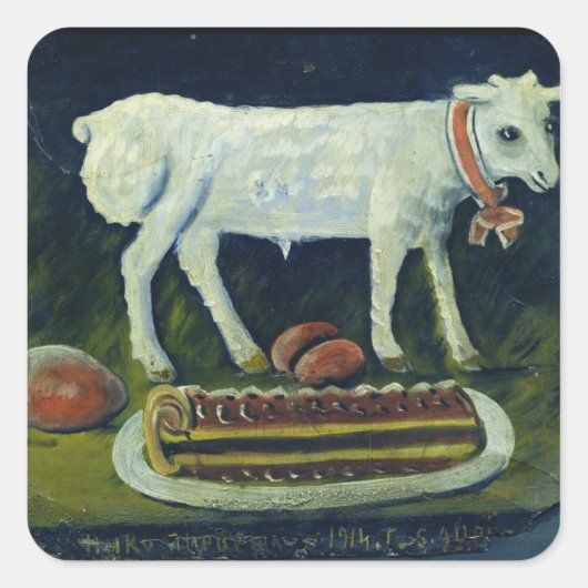 A paschal lamb, 1914 vierkante sticker (Voorkant)