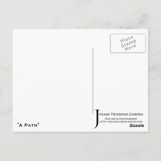 "A Path" — Briefkaart (Achterkant)