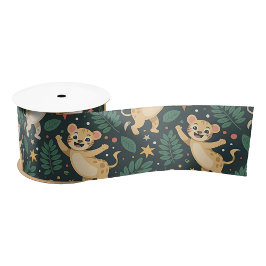 A patterned strip featuring a vintage floral satijnen lint