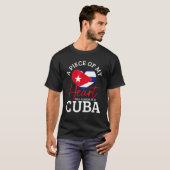 A Peace Of My Heart Will Always In Cuba Cuban Flag T-shirt (Voorkant volledig)