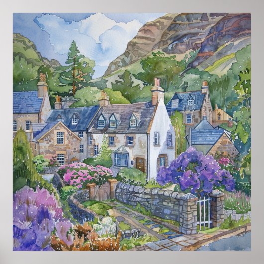 A Peaceful Scottish Village Poster (Voorkant)