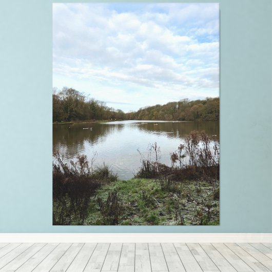 A peacful lake.. canvas afdruk (Insitu (Houten vloer))