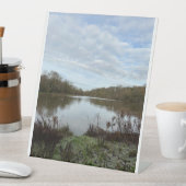 A peacful lake.. reclamebord met voetstuk (Insitu)
